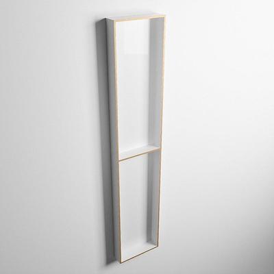 MONDIAZ EASY Nis - 89.5x29.5cm - geschikt voor in- of opbouw - 2 vakken - kleur Oro | Talc