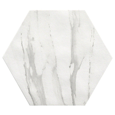 Terravito Fareno wand- en vloertegel - 21.6x25cm - 9mm - Zeshoek - Marmerlook - wit mat