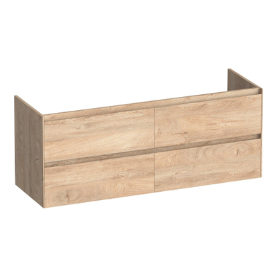 BRAUER Inspire meuble sous-lavabo 140 4 tiroirs à fermeture en douceur - sans poignées - 2 découpes pour siphon - Forest Wheat