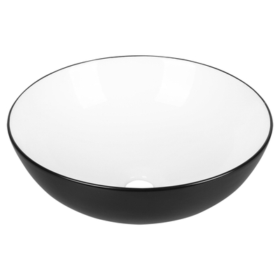 Differnz duo bassin en céramique 39,5 x 13,5 cm noir et blanc