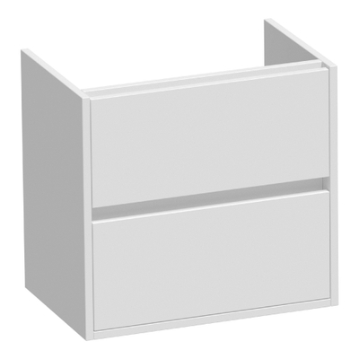 BRAUER Adore wastafelonderkast ondiep - 60x39x55cm - 2 softclose lades - greeploos - 1 sifon uitsparing - mat wit
