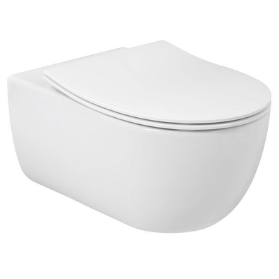Plieger Kansas hangtoilet – Rimless – diepte 54,5 cm – met slim softclose zitting – glans wit