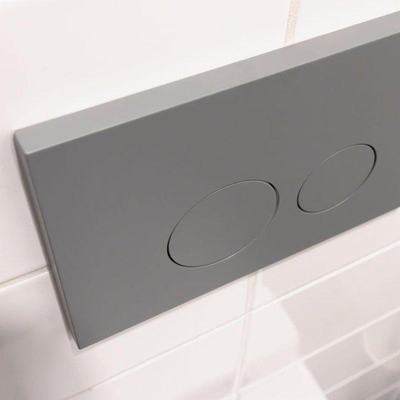 FugaFlow Efficiente Press Bedieningsplaat - bedieningspaneel voor Geberit UP320 inbouwreservoir - dualflush - ronde knoppen - kunststof licht grijze -
