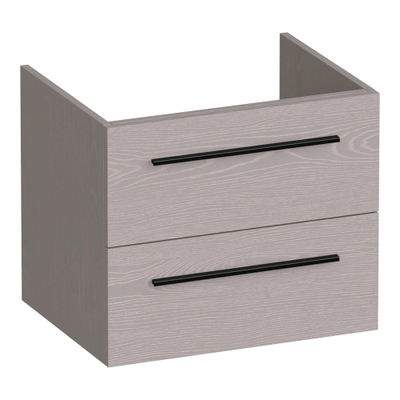 BRAUER Trust meuble sous-lavabo 60 sans poignées rapportées 2 tiroirs à fermeture douce et 1 découpe pour siphon - Timber Greige