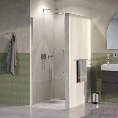 BRAUER Cosmic Porte de niche - 90x200 - pivotante - transparent - verre réversible incl. traitement anticalcaire - acier inoxydable brossé PVD