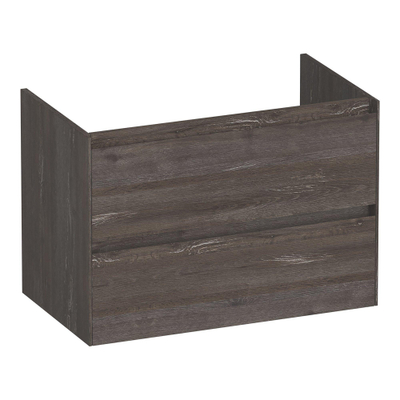 BRAUER Inspire wastafelonderkast 80 2 softclose lades - greeploos - 1 sifon uitsparing - Driftwood