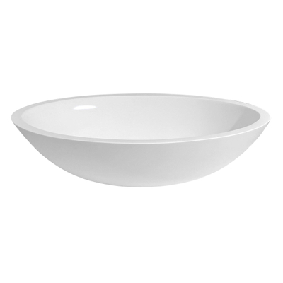 Best Design New Stone vasque à poser 52x38cm avec bonde clic-clac Solid Surface blanc brillant