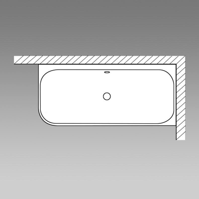 Villeroy & Boch Collaro half vrijstaand hoekbad 180x80cm rechthoek hoek rechts overloop chroom Acryl Glans Wit