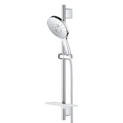 GROHE Rainshower Smartactive 150 Ensemble de douche glissante - 60cm - douchette ronde - 3 types de jet - flexible de douche lisse - avec porte-savon - chrome