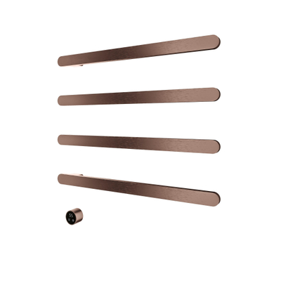 Hotbath &MORE Handdoekradiator - 80x76cm - vierkant - 4 stangen - horizontaal - met schakelaar - geborsteld koper PVD