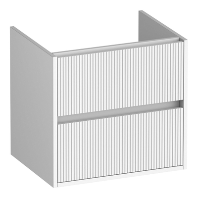 BRAUER Adore Wavy meuble sous-lavabo 60 2 tiroirs softclose - sans poignée - 1 découpe pour siphon - blanc mat