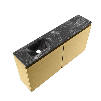 MONDIAZ TURE-DLUX Meuble WC 100cm Oro. EDEN lavabo Lava position gauche. Sans trou de robinet.