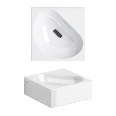 Clou Flush Lave-mains d'angle 27x27x10cm sans trou de robinetterie Céramique Blanc