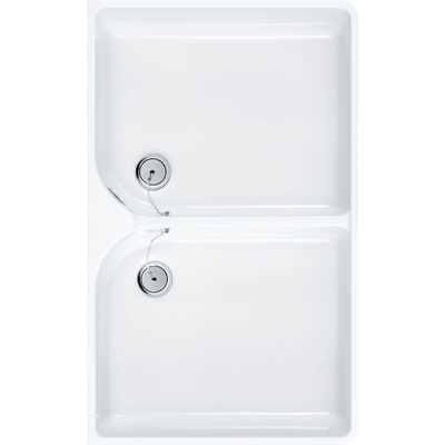 Villeroy & Boch O.novo dubbele wastafel - 89.5x22cm - zonder kraangat - met overloop - White Alpine (glans wit)