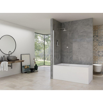 Van Rijn Products ST02 Badwand - 80x150cm - incl glasbehandeling - chroom