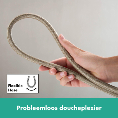 Hansgrohe Designflex Flexible de douche textile 160cm finition or poli
