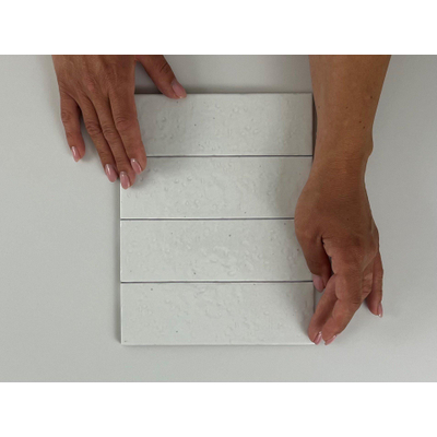 SAMPLE Terravito Nocino wandtegel - 6x18.6cm - White glans (wit)