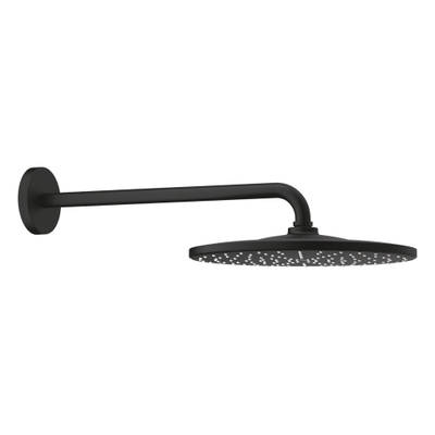 GROHE Grohtherm SmartControl Ensemble de douche à effet pluie - encastré - inverseur à 3 voies - thermostatique - bras mural - tête de douche ronde - douchette à main en barre - phantom black (noir mat)