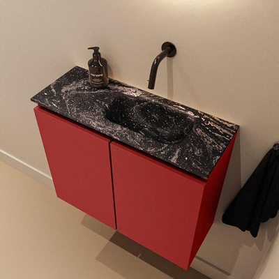 MONDIAZ TURE-DLUX Meuble toilette - 60cm - Fire - EDEN - vasque Lava - position droite - sans trou de robinet