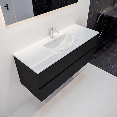 Mondiaz VICA ensemble de meuble de salle de bain - 120cm - meuble sous-vasque urbain - 2 tiroirs - lavabo denia milieu - 1 trou de robinet - version XL 60cm haut