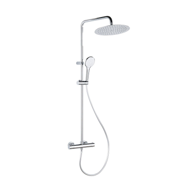 FugaFlow Efficiente Sobrado ensemble de douche à effet pluie avec thermostat douche de tête 30cm douchette à main 3 positions chrome 110cm