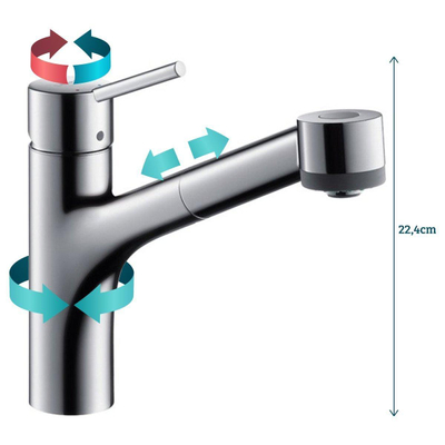 Hansgrohe Talis S keukenkraan met uittrekbare handdouche chroom OUTLETSTORE