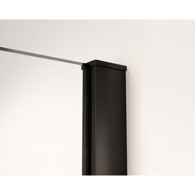 Fortifura Galeria Douche à l'italienne - 110x200cm - verre clair - Noir mat
