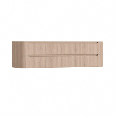 H&R Badmeubelen Juice Wastafelonderkast - 180x45x50cm - afgeronde hoeken - 4 lades - geïntegreerde greep - Rockford oak
