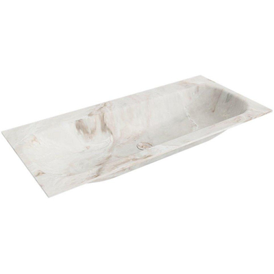 Mondiaz BIG MEDIUM Lavabo encastré - B101xH1.2cm - 1 trou de robinet - cuve au milieu - solid surface Frappe mat (Multi)