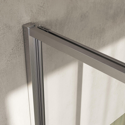 BRAUER Luminis Douchecabine - 90x90x200cm - 2-delig naar binnen draaiend - helder glas - omkeerbaar - incl. glascoating - geborsteld RVS PVD