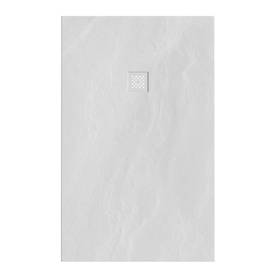 BRAUER Asteroid Douchebak 100x160 incl. antislip en antibacterieel mineraalmarmer mat wit