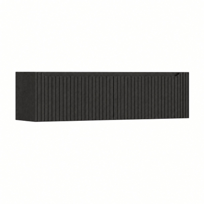 H&R Badmeubelen Juice Wastafelonderkast - 160x45x40cm - rechterhoek afgerond - 3D-front - 2 lades - geïntegreerde greep - basalt