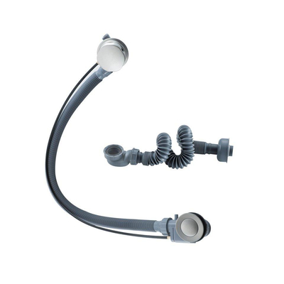 Fugaflow Eccelente Sobrado évacuation de baignoire surélevée - commande rotative avec fonction de remplissage - évacuation prolongée - acier inoxydable brossé