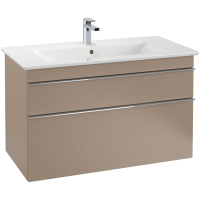 Villeroy & Boch venticello Meubelwastafel wasbak midden - 1 kraangat - 100x50cm geschikt - voor 3 kraangaten overloop - White Alpine (glans wit)