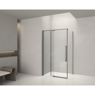 Aqua Vista Taviano Cuadra Zijwand - 80x200cm - incl. montageset - mat zwart