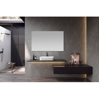 FugaFlow Eccelente Arredo Miroir - 100x70cm - sans éclairage - à poser horizontalement et verticalement - sans cuivre