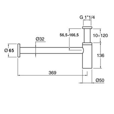 Raminex Round gobelet siphon design 1 1/4 x32mm aspect acier inoxydable