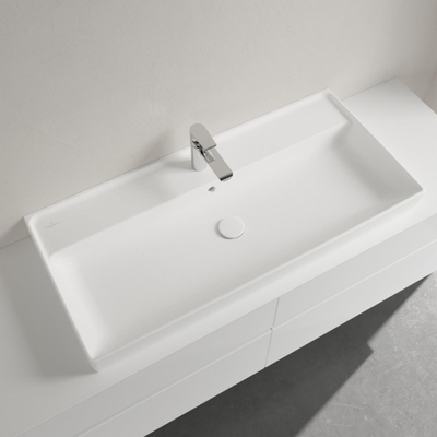 Villeroy & Boch Collaro Lavabo pour meuble 100x47cm 1 trou de robinet avec trop-plein Ceramic+ Stone white