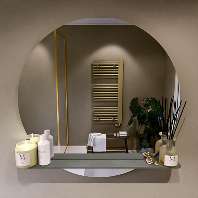 Mondiaz SPOT Miroir de salle de bains - rond 90cm - tablette de miroir - couleur Smoke