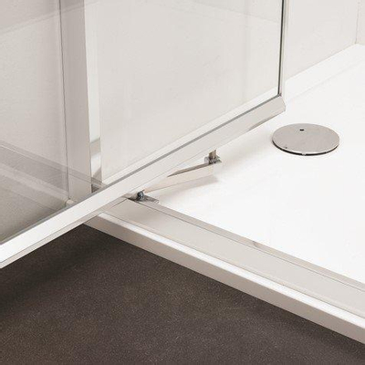 Crosswater Clear 6 porte de douche - pivotante en profil - 80x195cm - avec verre de sécurité 6mm - clair - noir mat
