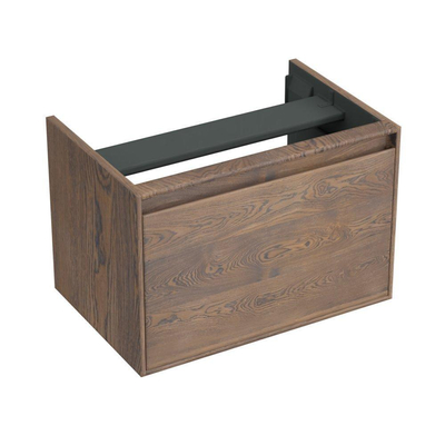 Forzalaqua Reno 2.0 Meuble sous-lavabo 59,5x39,5x40cm avec 1 tiroir sans poignée softclose Chêne massif Havanna