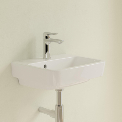 Villeroy & Boch O.novo Lave-main WC 45x16x13.5cm 1 trou de robinet Ceramic+ Blanc Alpin