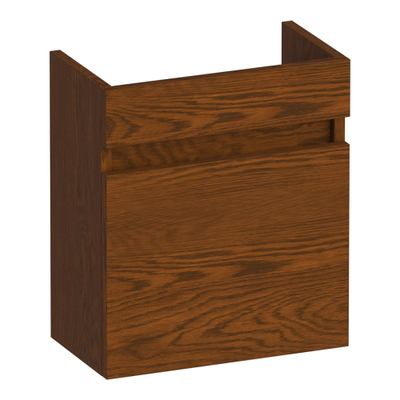 BRAUER Joy meuble de lavabo pour fontaine - 40x45x22cm - 1 porte - sans poignée - ouverture à droite - chêne brun à lamelles