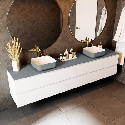 Mondiaz TOP 46 Topblad - 230x46x0.9cm - geschikt voor afdekplaat - Solid surface - Plata