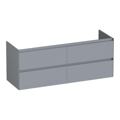 BRAUER Inspire wastafelonderkast 140 4 softclose lades - greeploos - 2 sifon uitsparingen - mat grijs
