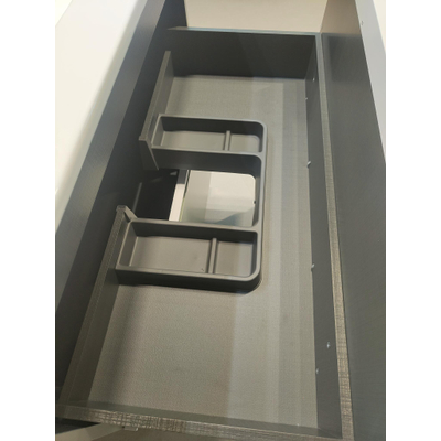 Saniclass Prime Blend Wastafelonderkast - 60x55x45.9cm - 2 lades - geintegreerde greep - MDF - mat zwart incl Wastafel Chaci met kraangat *SHOWMODEL*