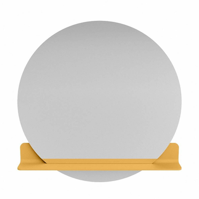 Mondiaz SPOT miroir – Ø 90 cm – avec tablette – Ocher (jaune)