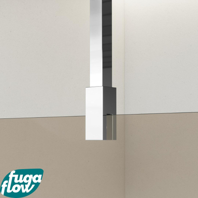 FugaFlow Eccelente Vetro inloopdouche badkamer - 100x200cm - rookglas - plafondarm - chroom