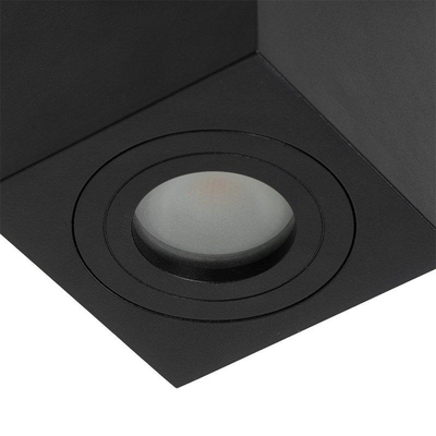 QAZQA Capa spot de plafond pour salle de bains - 9x9x9,5cm - carré - noir mat