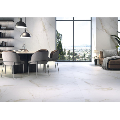 ÉCHANTILLON Cifre Cerámica Carrelage de sol et mural Diamond Gold Aspect Marbre Mat Blanc